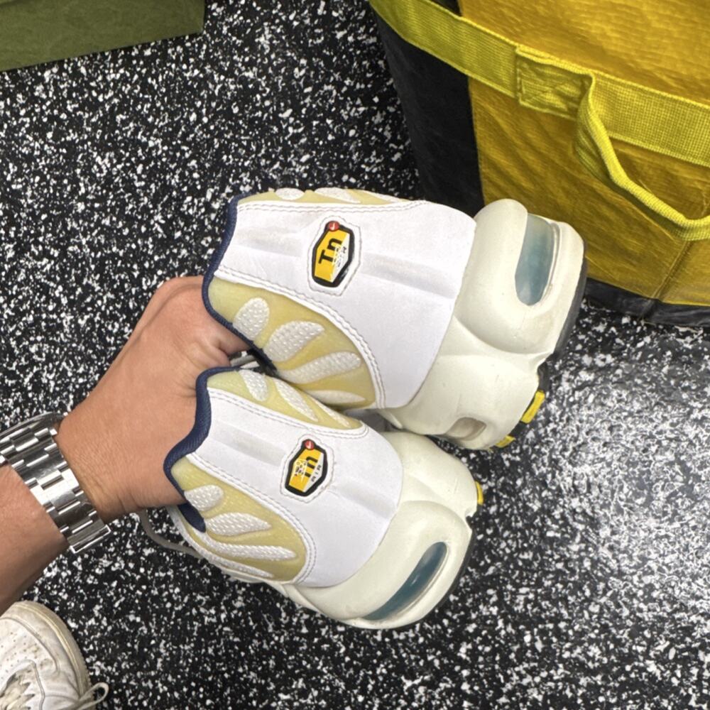 Nike Air Max Plus Psychic Blue CZ1651-400 Men's Sneakers White Yellow Blue - Picture 4 of 6